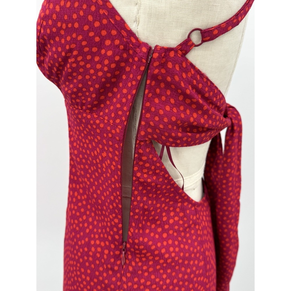 Kimchi Blue Mini Dress Small Red Polka Dot Tie Back Slip Dress Vintage‎ Inspired - Picture 8 of 12